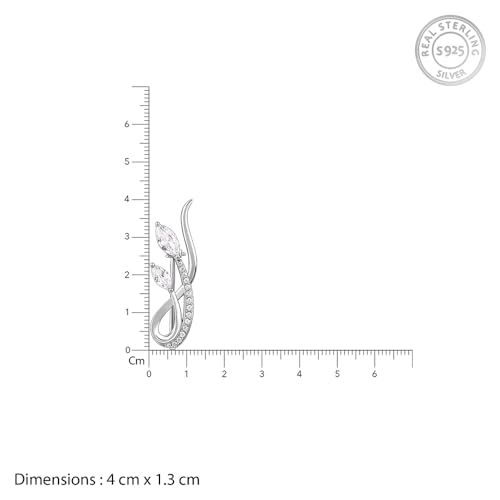 Image of GIVA 925 Silver Curvy Leaf Brooch For Him| Gifts for Men and Boys| With Certificate of Authenticity and 925 Stamp | 6 Months Warranty