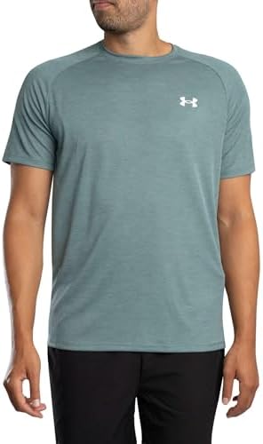 Under Armour Men's Tech Textured Short Sleeve T Shirt, (587) Jasper Blue / / White, Large - 2