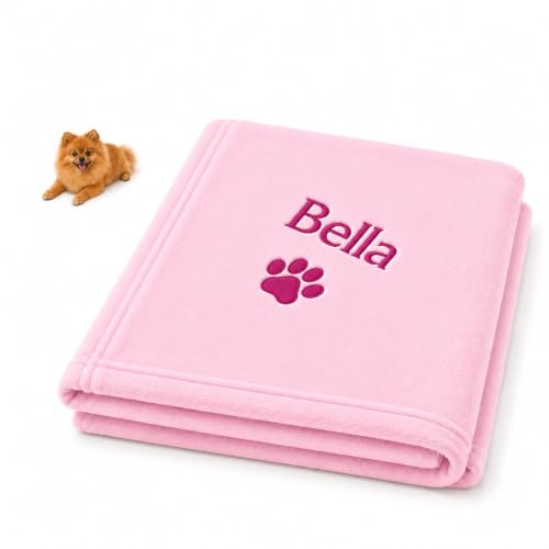 Lobeko Personalised Dog Blanket with Name, Puppy Gift, Washable Fleece