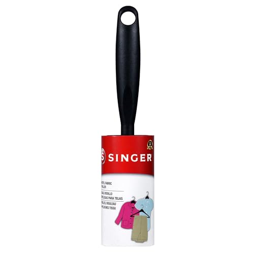 SINGER Fabric Lint Roller, 65 Sticky Sheets for Removing Pet Hair and Dust from Clothing, Carpet, and Furniture