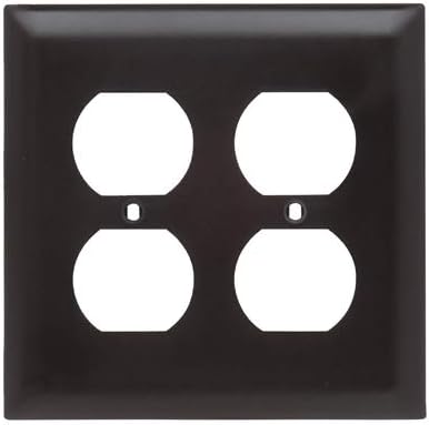 Pass & Seymour 259145 4.75 x 4.68 in. 2 Gang Duplex Nylon Wall Plate Brown Pack of 12