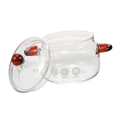 BESTYASH Olla de Vidrio de Borosilicato Alta Capacidad con Tapa y Doble Asa Cacerola Transparente para Guisos Pasta y Sopas Utensilio de Cocina Multifuncional Resistente al Calor para BESTYASH Olla de Vidrio de Borosilicato Alta Capacidad con Tapa y Doble Asa Cacerola Transparente para Guisos Pasta y Sopas Utensilio de Cocina Multifuncional Resistente al Calor para