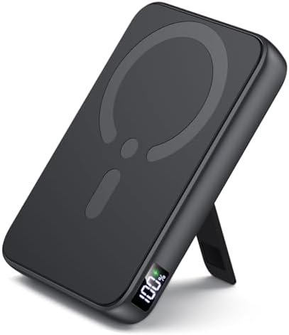 モバイルバッテリー Magsafe対応 【12000mAh大容量・360°回転スタンド付き・ 最大22.5W急速充電】 軽量 大容...