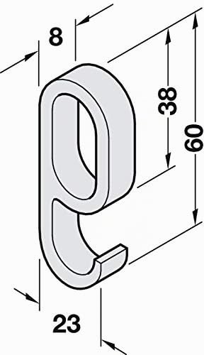 Miniatura 5 de Gedotec Colgadores De Plástico Negro - Para Barra De Armario Ovalada H10623 10 Piezas - Colgadores Para Barra De Armario Ovalada 60 X 23 Mm Alto X Ancho