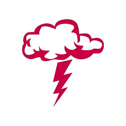 Image of Storm Cloud Lightning Bolt - Vinyl Decal Sticker - 3.75 inch x 4 inch - Red