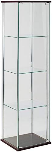 COASTER 4-Shelf Glass Curio Cabinet Cappuccino and Clear