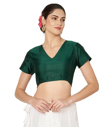 Image of studio rasa Women's Silk Blend Stretchable Blouse for Festive Wedding Party