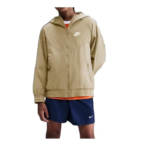 Nike Sportswear Windrunner Big Kids' Hooded Repel Jacket (Parachute Beige/Parachute Beige/White)