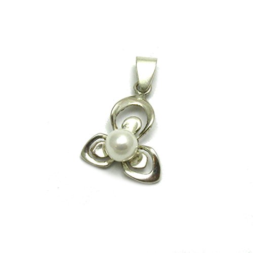 Pendentif argent 925 fleur perle synthétique PE001189 Empress pour femme