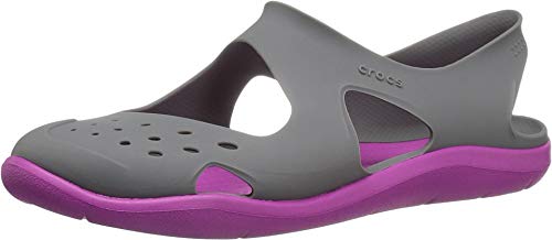 Crocs Womens Swiftwater Wave Shoe, 4 B(M) US Womens, Smoke