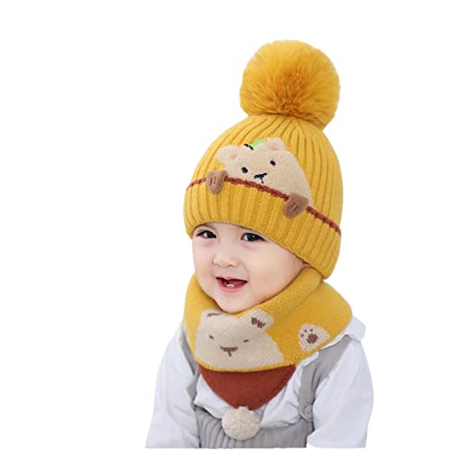 Gorro y bufanda para niños con protección de oídos invernal 3