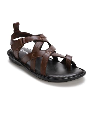 Image of Genuine Leather Slippers | Back Strap Sandals for Men | Lightweight | Comfortable | Cushioned Insole | Formal & Casual Wear