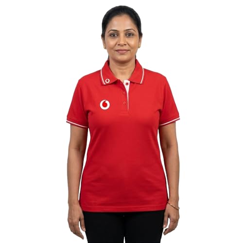 Image of CAMBRIDGE | Polo Collar | Regular Fit T-Shirt | Solid Plain | Soft Classic Style | Half Sleeves | Polycotton | Red