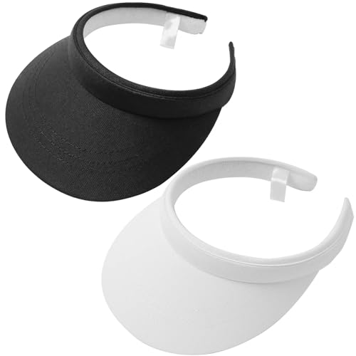 Image of 2 Pack Visor Women Men Sun Hat Clip On Visors Adjustable Sport Wide Brim Cap