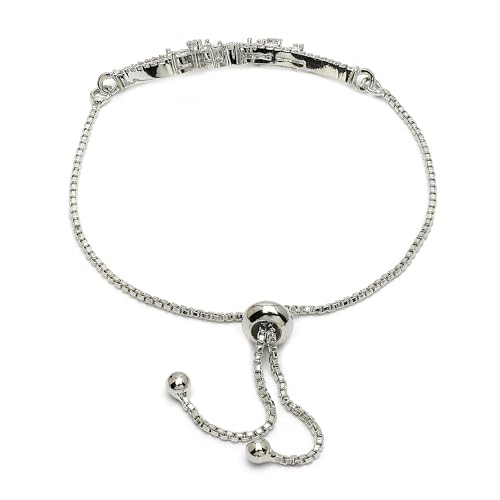 Image of ZENEME Rhodium-Plated Silver-toned Cuff Bracelet for Women & Girls Swirl Cuff Bangle with Crystal Stone Detailing Jewellery Bracelets for Womens