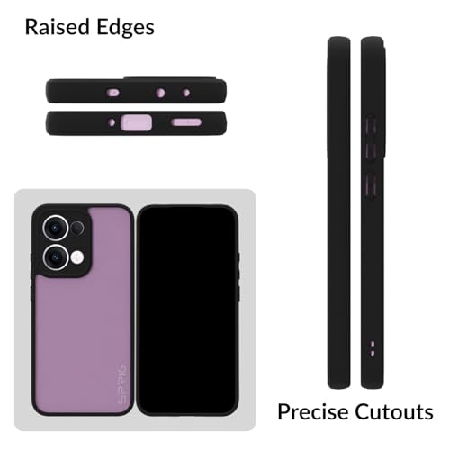 Image of SPRIG Compatible with Oppo Reno 13 5G EdgeTone Back Cover Drop Tested Shock Proof Mobile Case for Men, Women, Boys and Girls with Camera Protection (Black Transparent)