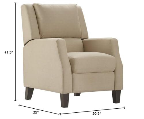 Sillón moderno reclinable marrón con tapizado en microfibra miniatura 2