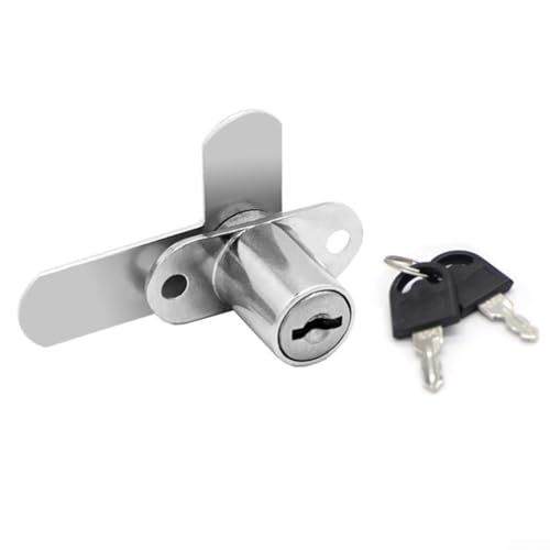 Cabinet Double Door Lock for Mailboxes and Filing Cabinets Zinc Alloy Lock with 2 Keys Strong Locking Rod for Secure Storage (16mm Silver)