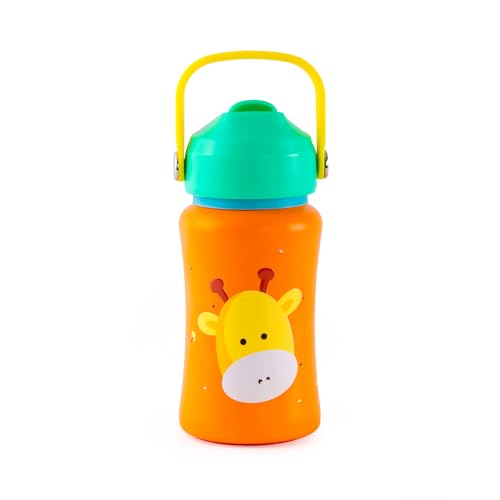 Image of rabitat Steel Play 3.0 Water Bottle for School Kids 450ml, 1+1 Year Brand Warranty | Steel Water Bottle | Steel Bottles | BPA-Free Leak-Proof, Flip-Lock Sipper, EasyCarry Handle Little Boss