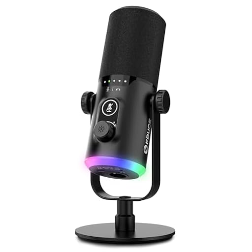 FDUCE Kit de micrófono para juegos USB/XLR, micrófono dinámico para PC para streaming de podcasting, kit de micrófono RGB para ordenador con soporte de mesa, botón de silencio y conector para | Ya disponible en tu tienda friki favorita! En mundofriki.es!