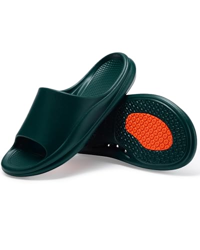 WALKFUN Non-slip Slides Sandals, Women & Men’s Shower Slippers, Pool Slides Quick Drying House Slippers Indoor Bathroom Shoes Beach Sandals for Summer