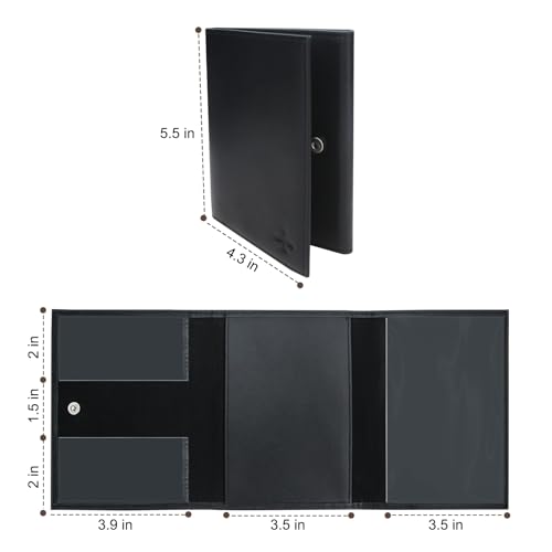 Pilot Wallet Passport Holder - Leather Pilot Passport Wallet Accessories Black (Black)3