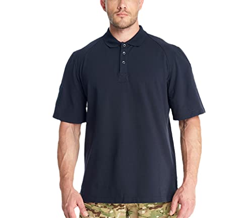 Polo tactique militaire bleu XXL en coton pour homme