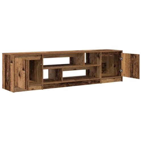 Meuble TV compartiments ouverts grand buffet bas en bois - 6