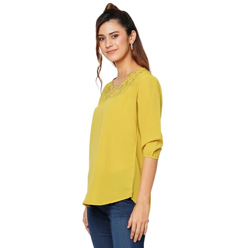 Image of GO-4 IT Women's Top with Cutwork Embroidery in Neck