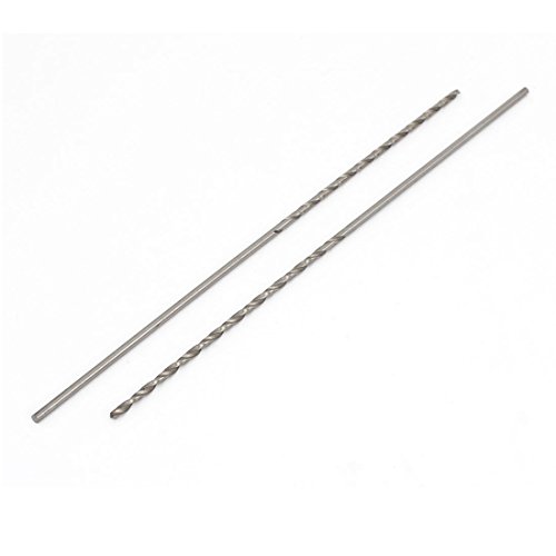Aexit 75mm Flute Tool Holder Length 2mm Tip HSS High Speed Steel Straight Drill Hole Drilling Twist Bit 10pcs Model:75as449qo45