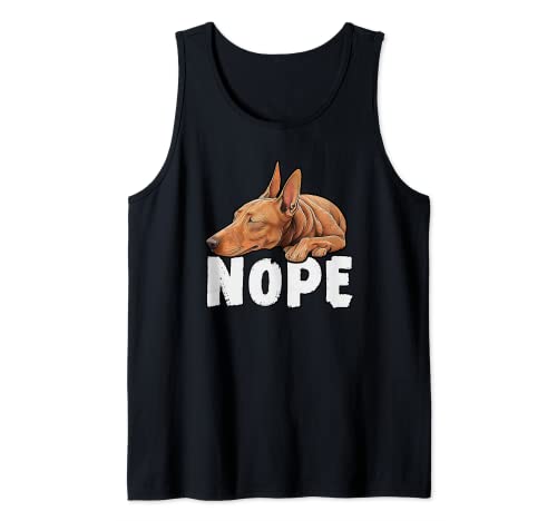 Pharaoh Hound Nope - Perro perezoso divertido Camiseta sin Mangas
