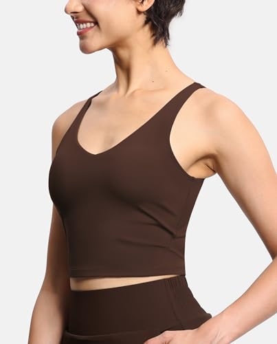 Image of THE GYM PEOPLE Womens' Sports Bra Longline Wirefree Padded with Medium Support
