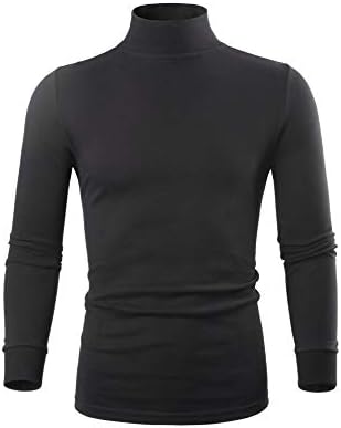 Mens Black Mock Turtleneck Long Sleeve Mock 3X Turtleneck Men Base Layer Thermal Underwear 3X