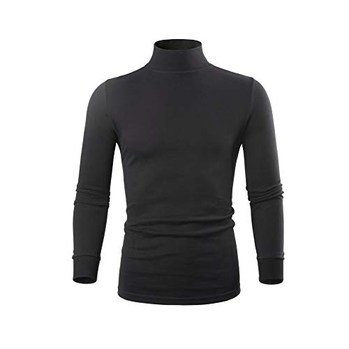 Mens Black Mock Turtleneck Long Sleeve Mock 3X Turtleneck Men Base Layer Thermal Underwear 3X #TOP2
