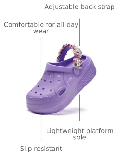 Image of FLIOZY Women's Gardener Platform Clogs Slippers Hight Heels Mules Clog Wedge Sandals Outdoor Beach Shoes