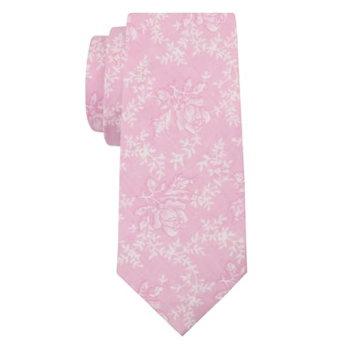 Image of Mantieqingway Floral Ties for Men Skinny Cotton Tie Flower Necktie