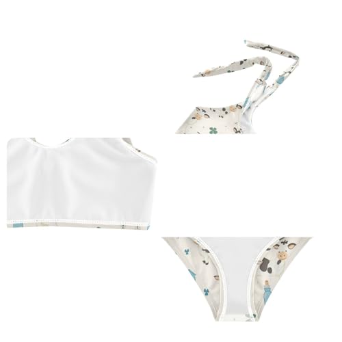 Wusikd Cartoon Cows Girls Swimsuits Two Piece Swimwear Bikini Set for for Girls Size 3T4