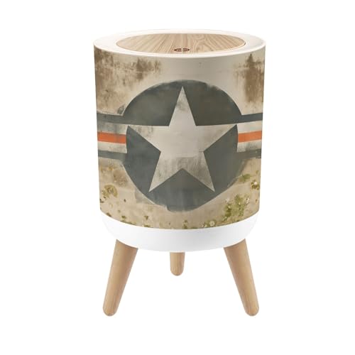 Caneca de basura pequeña redonda con tapa y patas 7 L