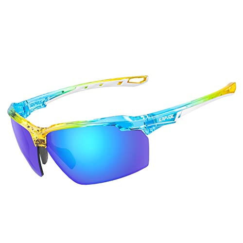 KAPVOE Sports Sunglasses Polarized Cycling Glasses Baseball Running Mountain Bike Triathlon Golf MTB for Men Women - K87