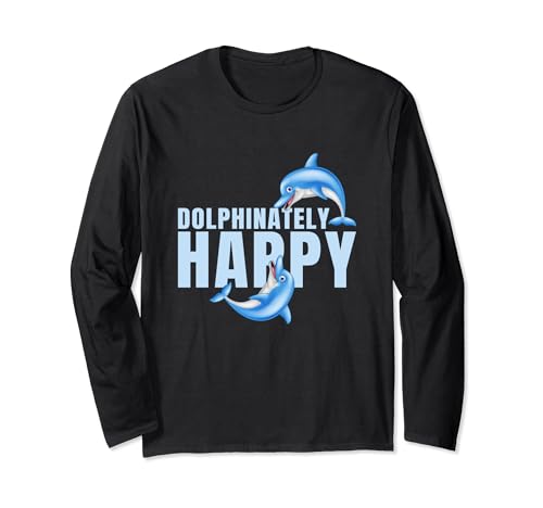 Dolphinately Happy Delfines Mamíferos Océano Dolphin Delfín Manga Larga