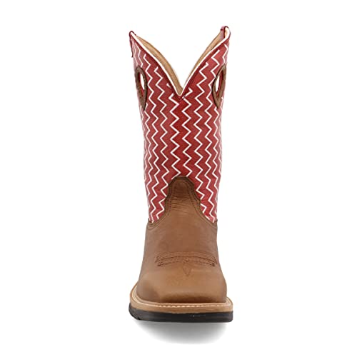 Image of Twisted X Men's 12 inch Western Work Boot, Square Toe, Distressed Saddle Shoulder & Cherry, 11.5 EE