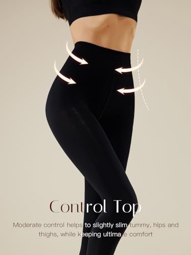 Image of MANZI Women's 2-6 Pairs Opaque Control Top Tights Comfort Stretch Pantyhose