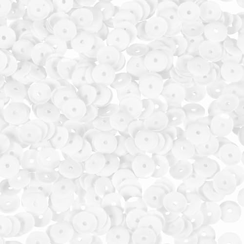 sourcing map Paillettes sfuse 1400 pezzi con retro argentato a forma di coppa, per la creazione di gioielli, artigianato, cucito, porcellana bianca