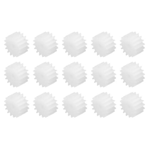 QUARKZMAN 15 Piezas de Engranajes de Plástico de 16 Dientes, Engranajes de Eje de Plástico Modelo 162AA, Engranaje de Reducción para Coche RC, Robot DIY, Blanco, Módulo 0.5