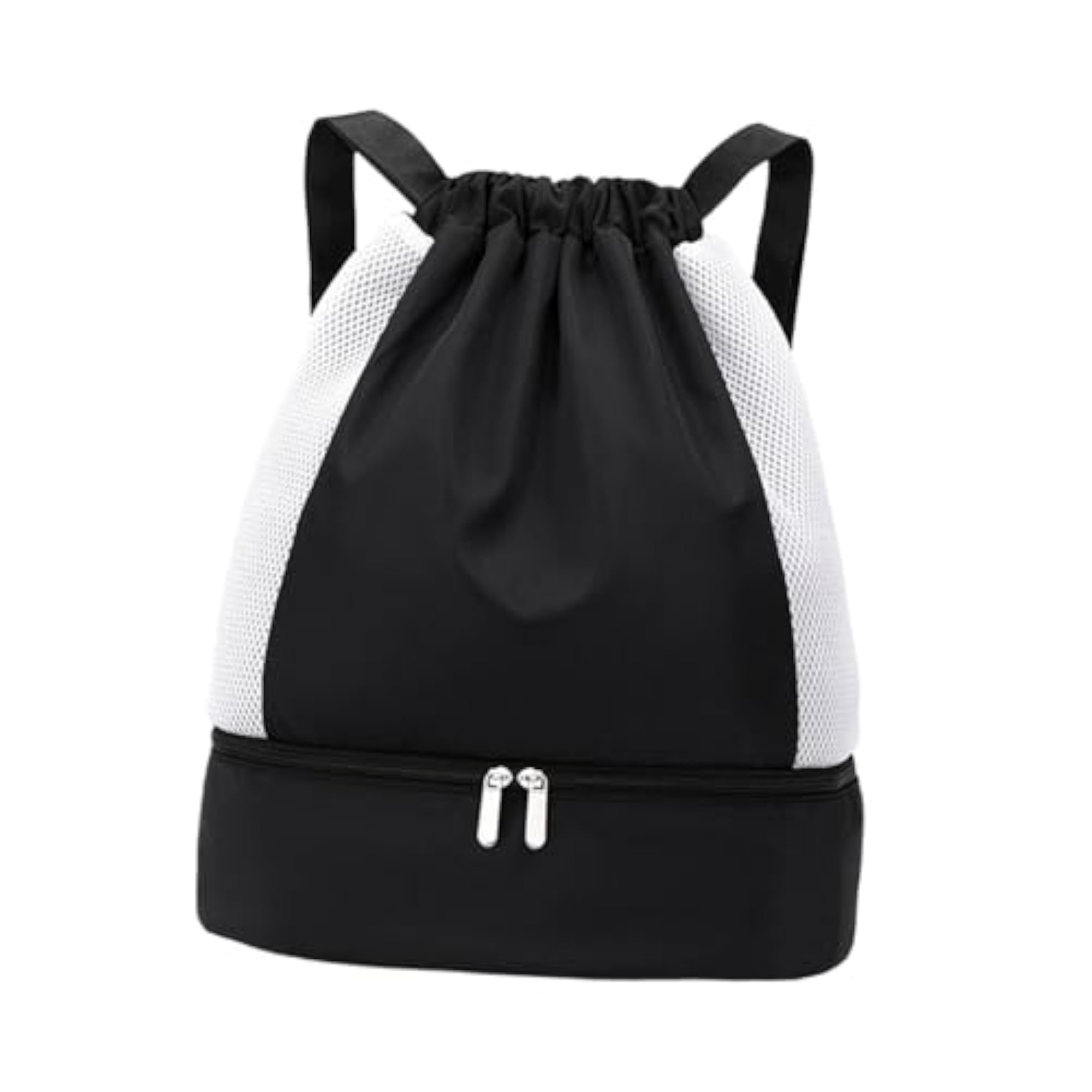 Waterproof Drawstring Wet and Dry Separation Sports Bag, Black