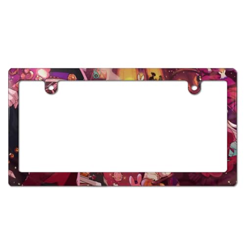 地縛少年花子くん ナンバープレート フレーム ナンバーフレーム 普通車 軽自動車適用 装飾ボーダー タグ装飾 耐久性 カーアクセサリー 錆びにくい おしゃれ ?り物