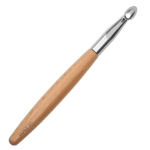 Coopay Big Crochet Hook 12.0 mm Beechwood, Metal Crochet Hooks Soft Grip