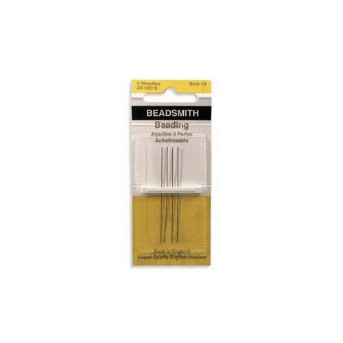 The Beadsmith English Beading Needles, 4-Piece Package, Jewelry-Making Tools (Size 10)