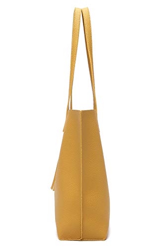 Image of Dreubea Women's Soft Faux Leather Tote Shoulder Bag from, Big Capacity Tassel Handbag