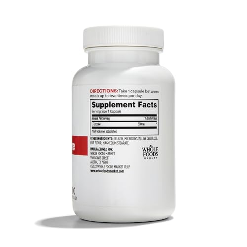365 by Whole Foods Market, L Tyrosine 500Mg, 100 Capsules - image 2